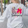 K Is For Kindergarten Teacher Coquette Bow Back To School Women's Sweatshirt Back Print Ash K Is For Kindergarten Teacher Coquette Bow Back To School Women's Sweatshirt Back Print Ash