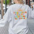 Keep Calm It's My Last Day At Work Groovy Teacher Retro Women's Sweatshirt Back Print Ash Keep Calm It's My Last Day At Work Groovy Teacher Retro Women's Sweatshirt Back Print Ash