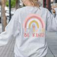 Be Kind ASL Sign Language Deaf SPED Teacher Kids Men Women Women's Sweatshirt Back Print Ash