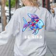 Be Kind Rainbow Fish Teacher Life Teaching Back To School Women's Sweatshirt Back Print Ash Be Kind Rainbow Fish Teacher Life Teaching Back To School Women's Sweatshirt Back Print Ash