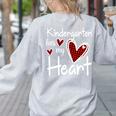 Kindergarten Has My Heart Buffalo Print Teacher Valentine Women's Sweatshirt Back Print Ash Kindergarten Has My Heart Buffalo Print Teacher Valentine Women's Sweatshirt Back Print Ash