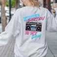 Kindergarten Is My Jam Vintage 80s Boombox Teacher Student Women's Sweatshirt Back Print Ash