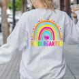 Kindergarten Rainbow Girls Boys Teacher First Day Of School Women's Sweatshirt Back Print Ash