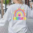 Kindergarten Rainbow Girls Boys Teacher Team Kinder Squad Women's Sweatshirt Back Print Ash