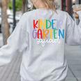Kindergarten Squad Team Crew Teacher Back To School Women's Sweatshirt Back Print Ash