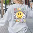 Kindergarten Teacher Team Hippie Smile Face Back To School Women's Sweatshirt Back Print Ash Kindergarten Teacher Team Hippie Smile Face Back To School Women's Sweatshirt Back Print Ash