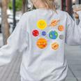 Learning Is Out Of This World Science Teacher Planets Women's Sweatshirt Back Print Ash Learning Is Out Of This World Science Teacher Planets Women's Sweatshirt Back Print Ash