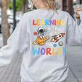 Learning Is Out Of This World Space Back To School Teacher Women's Sweatshirt Back Print Ash Learning Is Out Of This World Space Back To School Teacher Women's Sweatshirt Back Print Ash
