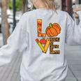 Leopard Pumpkin Love Teacher Life Thanksgiving Fall Women Women's Sweatshirt Back Print Ash Leopard Pumpkin Love Teacher Life Thanksgiving Fall Women Women's Sweatshirt Back Print Ash