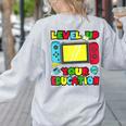 Level Up Your Education Gaming Inspired Teacher Gamers Women's Sweatshirt Back Print Ash