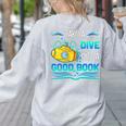 Librarian Teacher Dive Into A Good Book Reading Premium Tri-Blend Women's Sweatshirt Back Print Ash