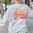 Life Is Better With Music Theory Musician Teacher Notes Clef Women's Sweatshirt Back Print Ash Life Is Better With Music Theory Musician Teacher Notes Clef Women's Sweatshirt Back Print Ash