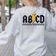 Lightning Pencil Rock'n Roll ABCD Teacher Back To School Kid Women's Sweatshirt Back Print Ash