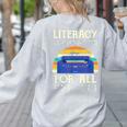 Literacy For All Visually Impaired Braille Teacher The Blind Women's Sweatshirt Back Print Ash Literacy For All Visually Impaired Braille Teacher The Blind Women's Sweatshirt Back Print Ash