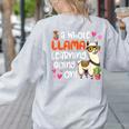 Llama Learning Teachers Students Alpaca Lover Back To School Women's Sweatshirt Back Print Ash Llama Learning Teachers Students Alpaca Lover Back To School Women's Sweatshirt Back Print Ash