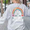 I Love Bee-Ing An Infant Teacher Toddler Teaching Women's Sweatshirt Back Print Ash