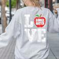 LOVE Kindergarten Teacher Student School Apple Women's Sweatshirt Back Print Ash