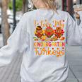 I Love My Kindergarten Turkeys Thanksgiving Teacher Students Women's Sweatshirt Back Print Ash