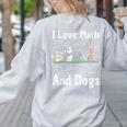 I Love Maths And Dogs Puppy Dog Lover Teacher Student Women's Sweatshirt Back Print Ash