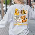LOVE Pre-K Pumpkin Teacher Student Halloween Costume Women's Sweatshirt Back Print Ash LOVE Pre-K Pumpkin Teacher Student Halloween Costume Women's Sweatshirt Back Print Ash