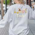 Love Teacher Wizards Back To School Halloween Women's Sweatshirt Back Print Ash Love Teacher Wizards Back To School Halloween Women's Sweatshirt Back Print Ash