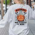 Mad Scientist Pumpkin Science Teacher Halloween Costume Kids Women's Sweatshirt Back Print Ash