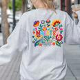 Maestra Flowers Spanish Teacher Cinco De Mayo Women's Sweatshirt Back Print Ash Maestra Flowers Spanish Teacher Cinco De Mayo Women's Sweatshirt Back Print Ash
