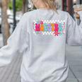 Maestra Teacher Spanish Back To School First Day Of School Women's Sweatshirt Back Print Ash