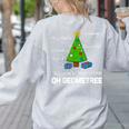 Math Geometry Christmas Tree Geometree Teacher Women's Sweatshirt Back Print Ash
