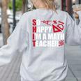 Math Teacher School So Happy I'm A Math Teacher Women's Sweatshirt Back Print Ash