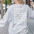 Never Mess With An English Teacher Back To School Women's Sweatshirt Back Print Ash