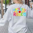 Montessori Rocks Montessori Teacher Back To School Women's Sweatshirt Back Print Ash
