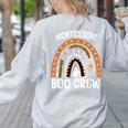 Montessori Teacher Halloween Boo Rainbow Leopard Halloween Women's Sweatshirt Back Print Ash