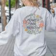 Motivational Progress Over Perfection Back To School Teacher Women's Sweatshirt Back Print Ash Motivational Progress Over Perfection Back To School Teacher Women's Sweatshirt Back Print Ash