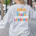 Multilingual Teacher Linguist Language ESL Teaching Women's Sweatshirt Back Print Ash