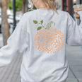 Music Notes Pumpkin Fall Music Teacher Autumn Halloween Women's Sweatshirt Back Print Ash