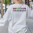 Music Teacher Hearts Music Teaching Women's Sweatshirt Back Print Ash