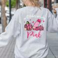 In October We Wear Pink Apple Teacher Daisy Breast Cancer Women's Sweatshirt Back Print Ash In October We Wear Pink Apple Teacher Daisy Breast Cancer Women's Sweatshirt Back Print Ash