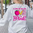In October We Wear Pink Love Teacher Breast Cancer Awareness Women's Sweatshirt Back Print Ash