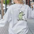 Off To Teach Preschool Pre-K Teacher Back To School Frog Women's Sweatshirt Back Print Ash