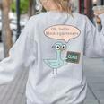 Oh Hello Kindergarteners Shirt Cute Pigeon Teacher Tee Women's Sweatshirt Back Print Ash