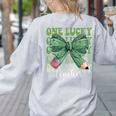 One Lucky Teacher Coquette Bow St Patricks Day Teacher Women's Sweatshirt Back Print Ash One Lucky Teacher Coquette Bow St Patricks Day Teacher Women's Sweatshirt Back Print Ash
