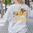One Thankful 4th Grade Teacher Turkey Leopard Thanksgiving Women's Sweatshirt Back Print Ash One Thankful 4th Grade Teacher Turkey Leopard Thanksgiving Women's Sweatshirt Back Print Ash