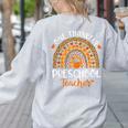 One Thankful Preschool Teacher Thanksgiving Rainbow Women's Sweatshirt Back Print Ash One Thankful Preschool Teacher Thanksgiving Rainbow Women's Sweatshirt Back Print Ash
