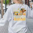One Thankful Substitute Teacher Turkey Leopard Thanksgiving For Men Women Women's Sweatshirt Back Print Ash