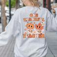 One Thankful Teacher Fall Leaves Thanksgiving Retro Women's Sweatshirt Back Print Ash One Thankful Teacher Fall Leaves Thanksgiving Retro Women's Sweatshirt Back Print Ash