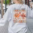 One Thankful Teacher Thanksgiving Groovy Fall Autumn Teacher Women's Sweatshirt Back Print Ash One Thankful Teacher Thanksgiving Groovy Fall Autumn Teacher Women's Sweatshirt Back Print Ash