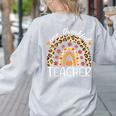 One Thankful Teacher Thanksgiving Rainbow Leopard Fall Women's Sweatshirt Back Print Ash One Thankful Teacher Thanksgiving Rainbow Leopard Fall Women's Sweatshirt Back Print Ash