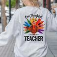 One Thankful Teacher Thanksgiving TurkeyCute Pencil Women's Sweatshirt Back Print Ash