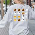 Order Of Operations Quiz Pumpkin Halloween Math Teacher Women's Sweatshirt Back Print Ash
